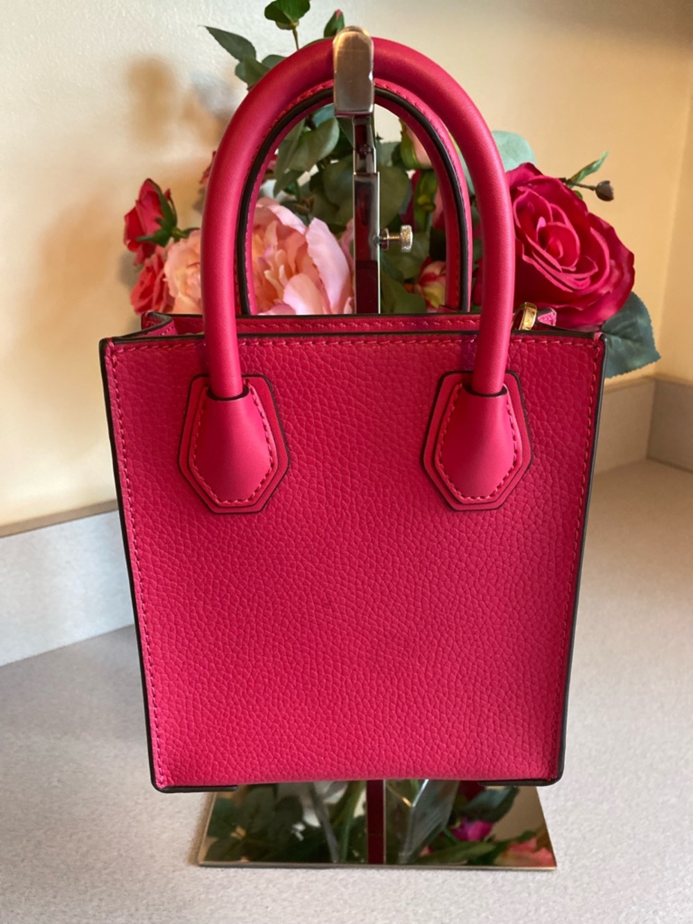 Michael Kors Mercer Extra-Small Pebbled Leather Crossbody Bag - Picture 4 of 11